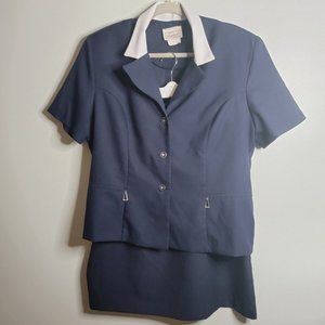 Vintage Tradition 18 Navy Blue 2 Piece Blazer & Skirt